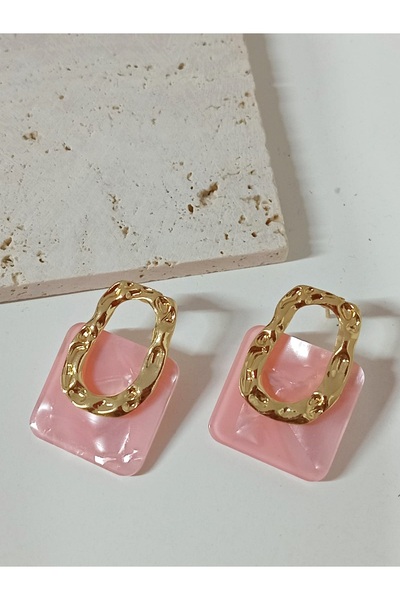 mos&more Pembe Gold Hafif Şık Kadın Küpe