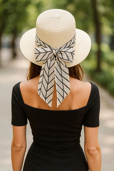 LAGRANZE Women's Bow Straw Hat