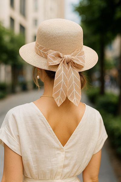 LAGRANZE Women's Bow Straw Hat