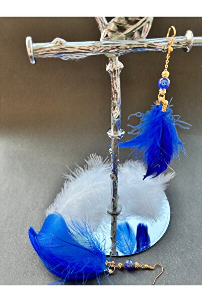 Nevgiss Aksesuar Kuş Tüylü Altın Kaplama Malzemeli Kararmaz Küpe Çift Mezuniyet, Party, Düğün, Nişan ve Özel Günler