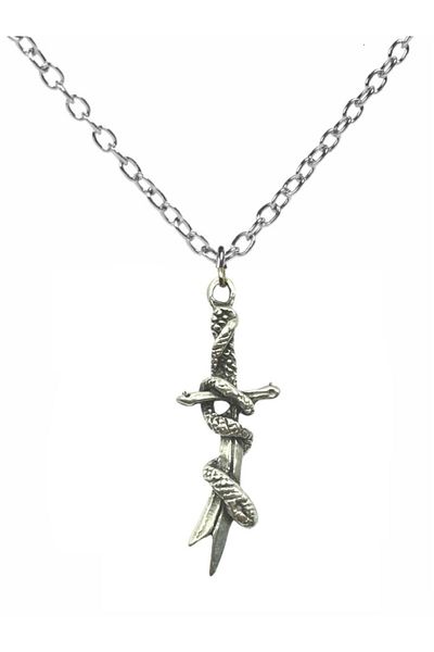Herşey Nota Warrior Sword Figured Unisex Necklace – Power and Courage Themed Design with 60 cm Chain