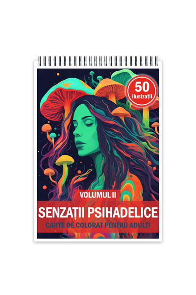 Legendary Gifts Carte de colorat cu 50 de ilustratii, Senzatii Psihedelice - ...