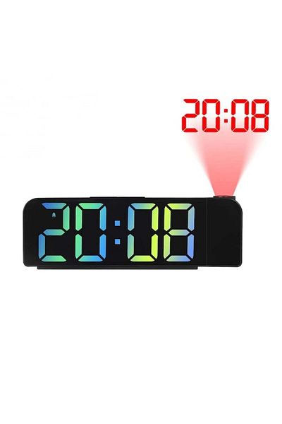 NO BRAND Ceas Decorativ de Masa Digital cu Afisaj LED, Display Oglinda, Functie Alarma, Proiectie Laser Ora P