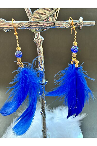 Nevgiss Aksesuar Kuş Tüylü Altın Kaplama Malzemeli Kararmaz Küpe Çift Mezuniyet, Party, Düğün, Nişan ve Özel Günler