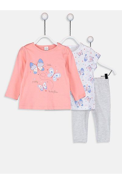 LC Waikiki Baby Girl Cotton Printed Pajama Set 3-Piece (0S)