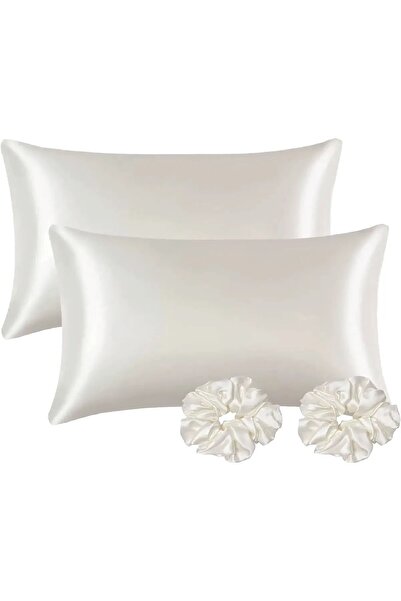 ByUtku İpek Saten Yastık Kılıfı – Elektriklenme Karşıtı – 2 Adet 50x70 cm + 2 Adet Saten Tokalı
