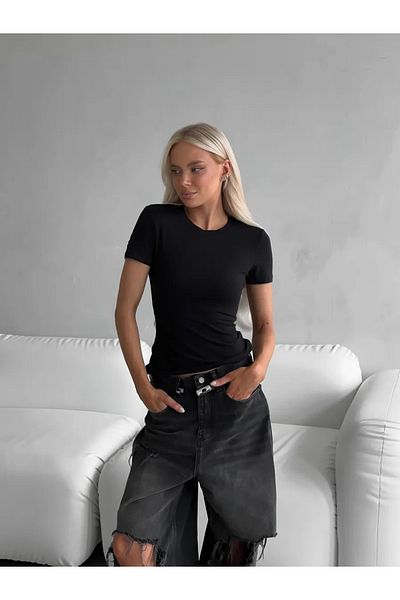 COMBİNE MİCHAİL Women's Body Summer T-Shirt Black