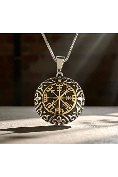 AKSESUARIM Viking Pusula Çelik Kolye Ucu