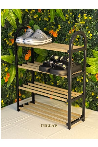 CUGGA'S 4 Katlı Ahşap Raf Ünitesi, Ayakkabılık, Banyo Ve Mutfak Düzenleyici, ...