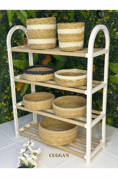 CUGGA'S 4 Katlı Ahşap Raf Ünitesi, Ayakkabılık, Banyo Ve Mutfak Düzenleyici, ...