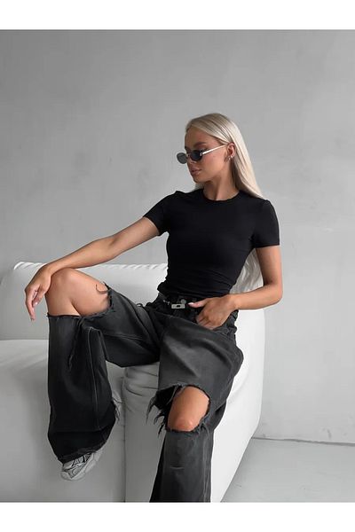COMBİNE MİCHAİL Women's Body Summer T-Shirt Black