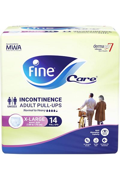 Fine Care Incontinence Adult Pull Ups, Unisex Pants, 14 Diapers, X-Large, waist size 130-170 cm