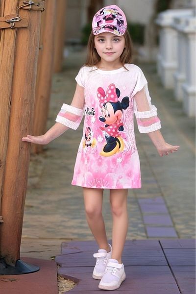 ABİYEKİDS Rochie Elsa cu mâneci din tul cu detaliu pălărie Aby225