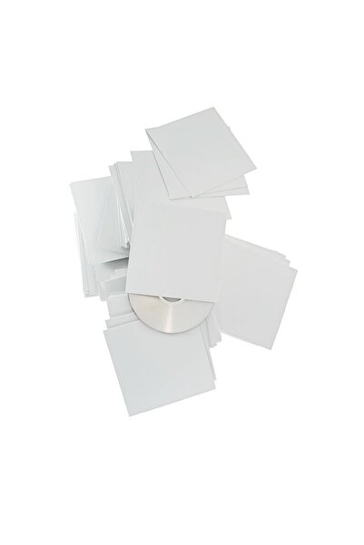 Omega Set of 100 CD/DVD/Blu-Ray protective envelopes, cardboard, customizable, without flap, Omega, white