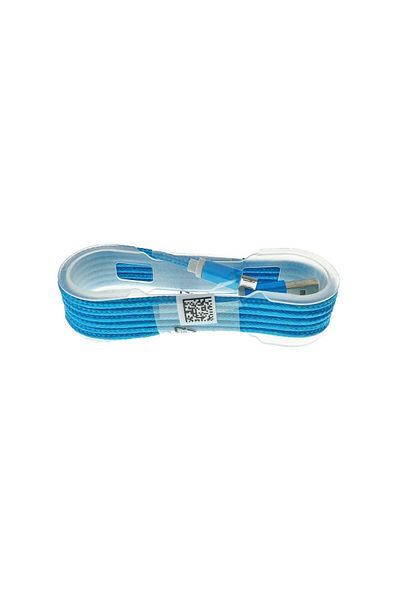 OEM USB 2.0 to microUSB cable, textile sheath, 130cm, blue