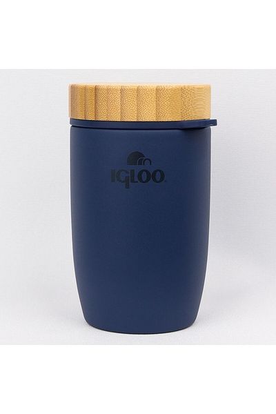 IGLOO Bamboo Food Jar 500ml Food Thermos Flask Dark Blue