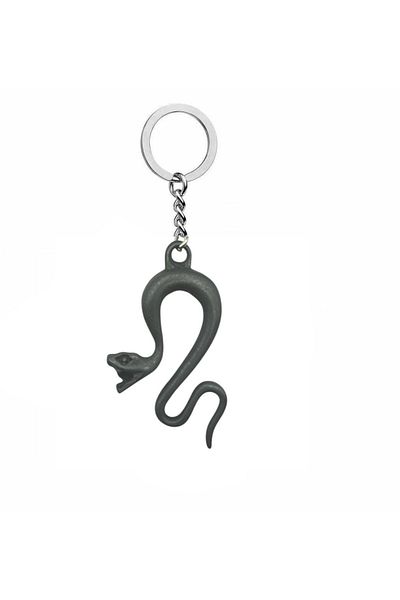Herşey Nota Unisex Keychain with Black Snake Figure – Mystery, Power and Transformation Themed Design
