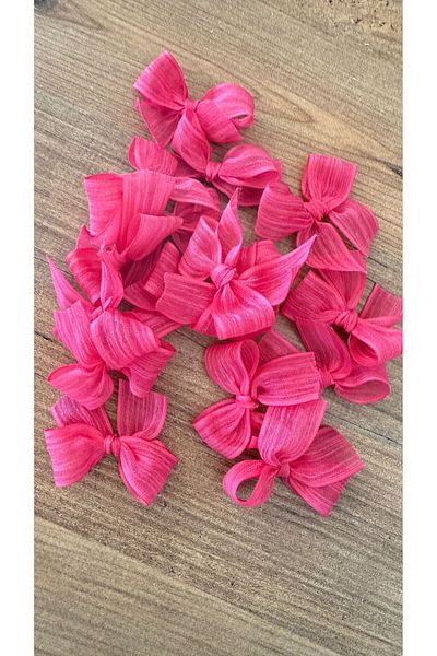 LAYLAEVENTS Linen Ribbon Ready Bow -20 Pieces- Fuchsia