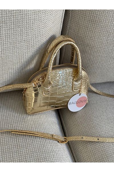 BAGLOVİS GEANT DE UMĂR DE FEMEI DIN PIELE DE CROCODIL MINIATĂ ȘI CROSS GOLD EN18 BOY12