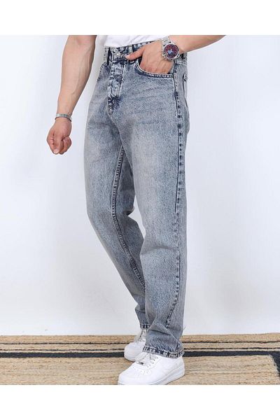 Z1MAN Blue Baggy Pants Grinding Acid Washing High Quality