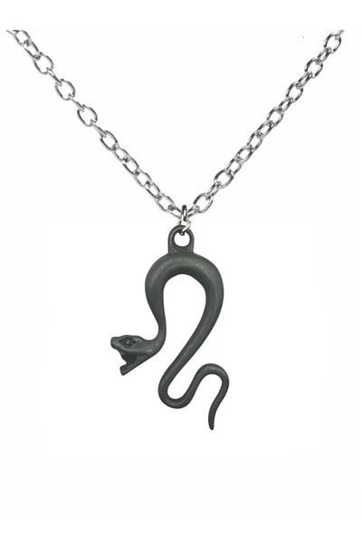 Herşey Nota Black Snake Figured Unisex Necklace – 60 cm Chain, Power and Transformation Themed Design
