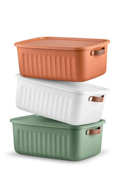 Se Yank Haus 10 Lt 3-Piece Storage Decorative Multi-Purpose Organizer Box with Lid, Inside Cabinet Organizer, Organizer