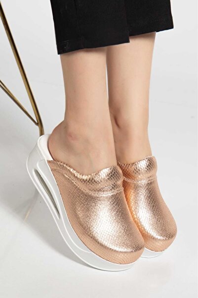 BLUMSABOTERLİK Shiny Women's Orthopedic Sabo Anatomical Sole Comfortable and Comfortable Slippers (at Home, at Work, on the Street, Everywhere)