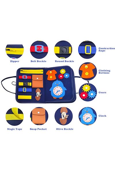 Noname Sensory book with Montessori activities, handbag style