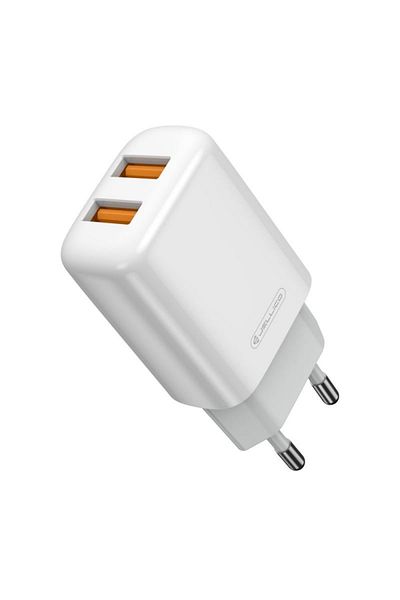 Diverse Mains charger, 2 x USB, Fast Charge, 5V, 2.4A, Jellico EU02 64875, 100-240V, white