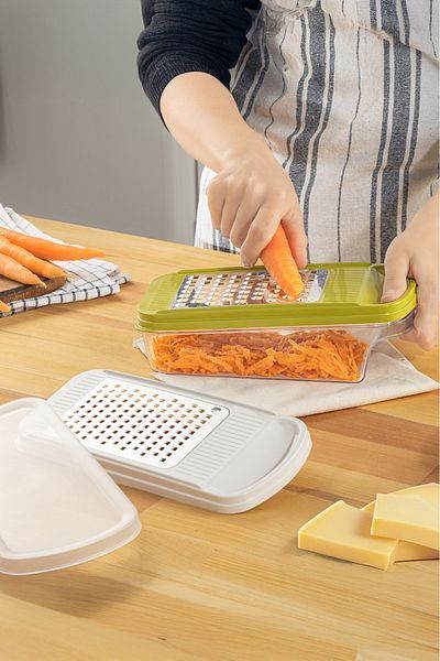Mutfak Köşesi Sharpio Grater Set – 2 Heads and Chamber with Lid Design