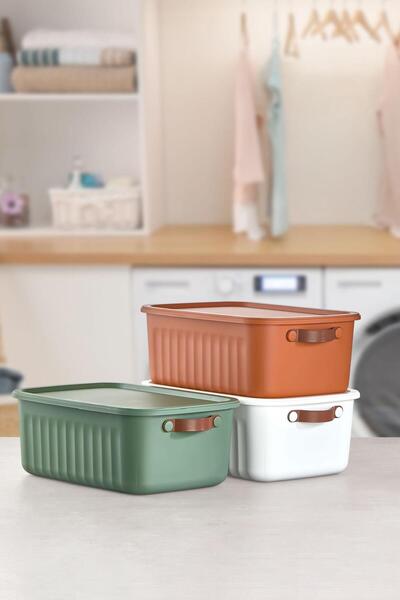 Se Yank Haus 10 Lt 3-Piece Storage Decorative Multi-Purpose Organizer Box with Lid, Inside Cabinet Organizer, Organizer