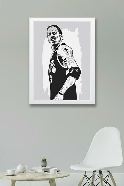Saturn Pictură înrămată de Allen Iverson - Pictură poster NBA de baschet
