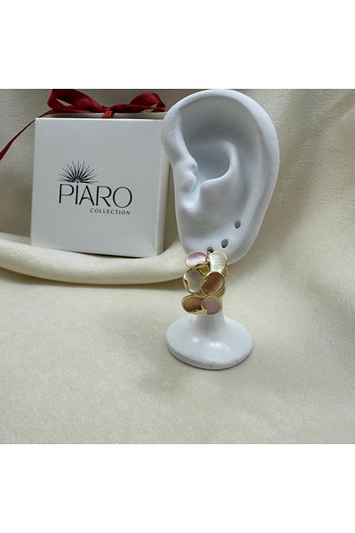 Piaro Collection Colorful Round Patterned Hoop Earrings
