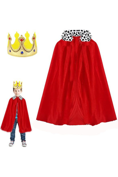 Skygo Ieg ™   Children's Boy King Cape 90 cm and Soft Eva King Crown Gold Col...