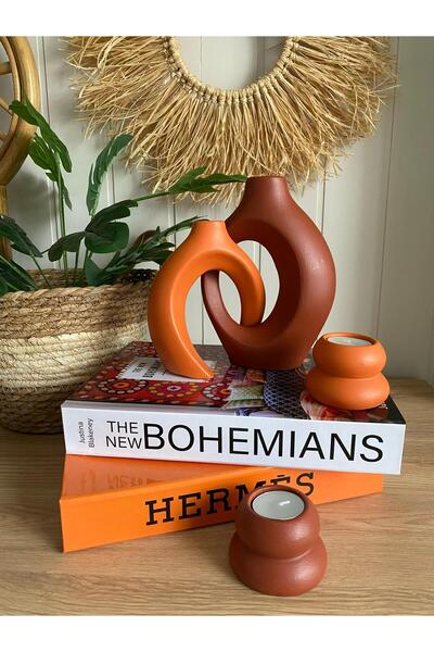 Porselian Set de vază și suport pentru lumânări Boemă Ipoză