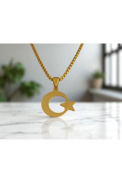 AKSESUARIM Ay Yıldız Çelik Kolye Ucu
