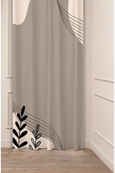 GREENDECOR خط هندسي بوهيمي بسيط بيج كريمي منقوش تصميم خاص مطبوع رقميًا (جناح ...