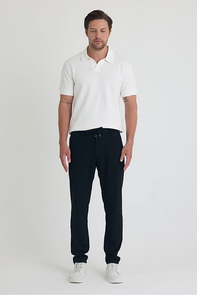 BABBOSS 2-Piece Linen Trousers and Polo-Neck T-Shirt