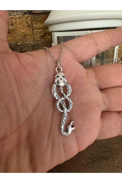Herşey Nota Unisex Necklace with Death Eater Figure – 60 cm Chain, Dark Magic and Power Themed Design