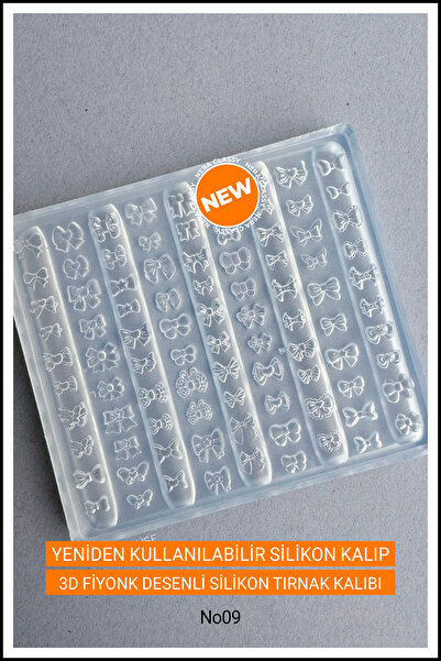 Nera Classy 1 Adet Charm Silikon Tırnak Kalıbı Şablonu, 3 Boyutlu Silikon Pol...