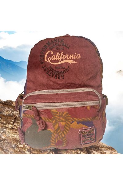 Old Cotton Quality Colorful Vintage Design Daily Backpack Trip School Travel Bag 31 cm X 41 cm