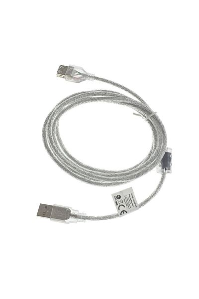 Lanberg USB 2.0 male to USB 2.0 female extension cable, Lanberg 41378, with ferrite, 1.8m, transparent