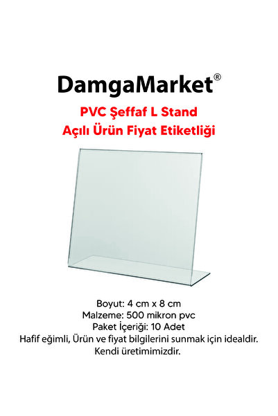 DamgaMarket 10 komada PVC prozirnog držača za etikete 4x8 cm, PVC držač za et...