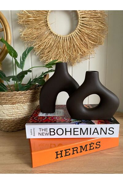 Porselian Single Color Double Decorative Bohemian Vase