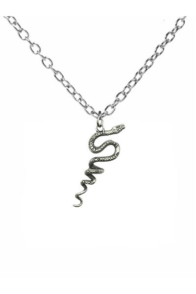 Herşey Nota Unisex Necklace with Entwined Snake Figure – 60 cm Chain, Mystical and Powerful Design