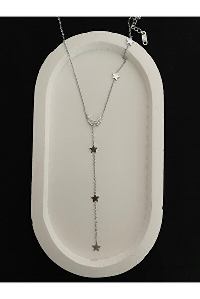 Luna Y Model Çelik Fenomen Ay Yıldız Kolye