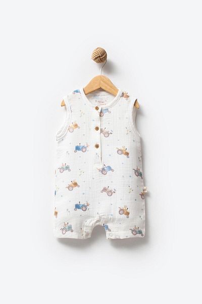 by bubbles Summer Muslin Tractor Basic Jumpsuit