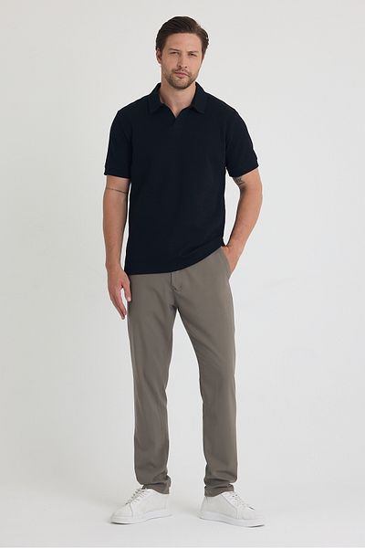 BABBOSS 2-Piece Linen Trousers and Polo-Neck T-Shirt