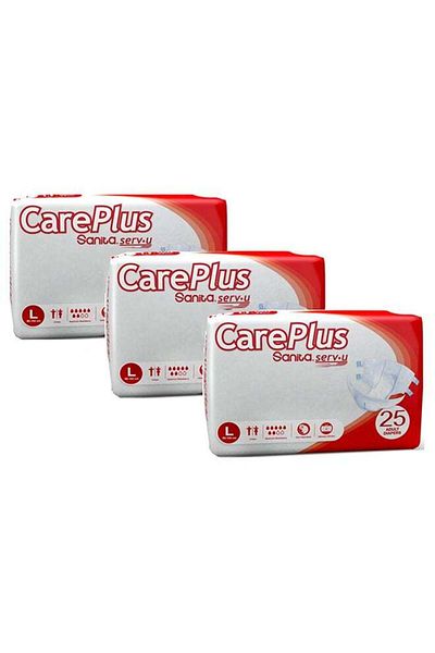 Care Plus Adult Diapers Size Large - 75 Pieces