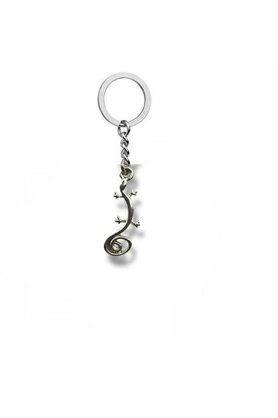 Herşey Nota Unisex Keychain with Snake Figure – Mystic Design with Transformation and Wisdom Theme